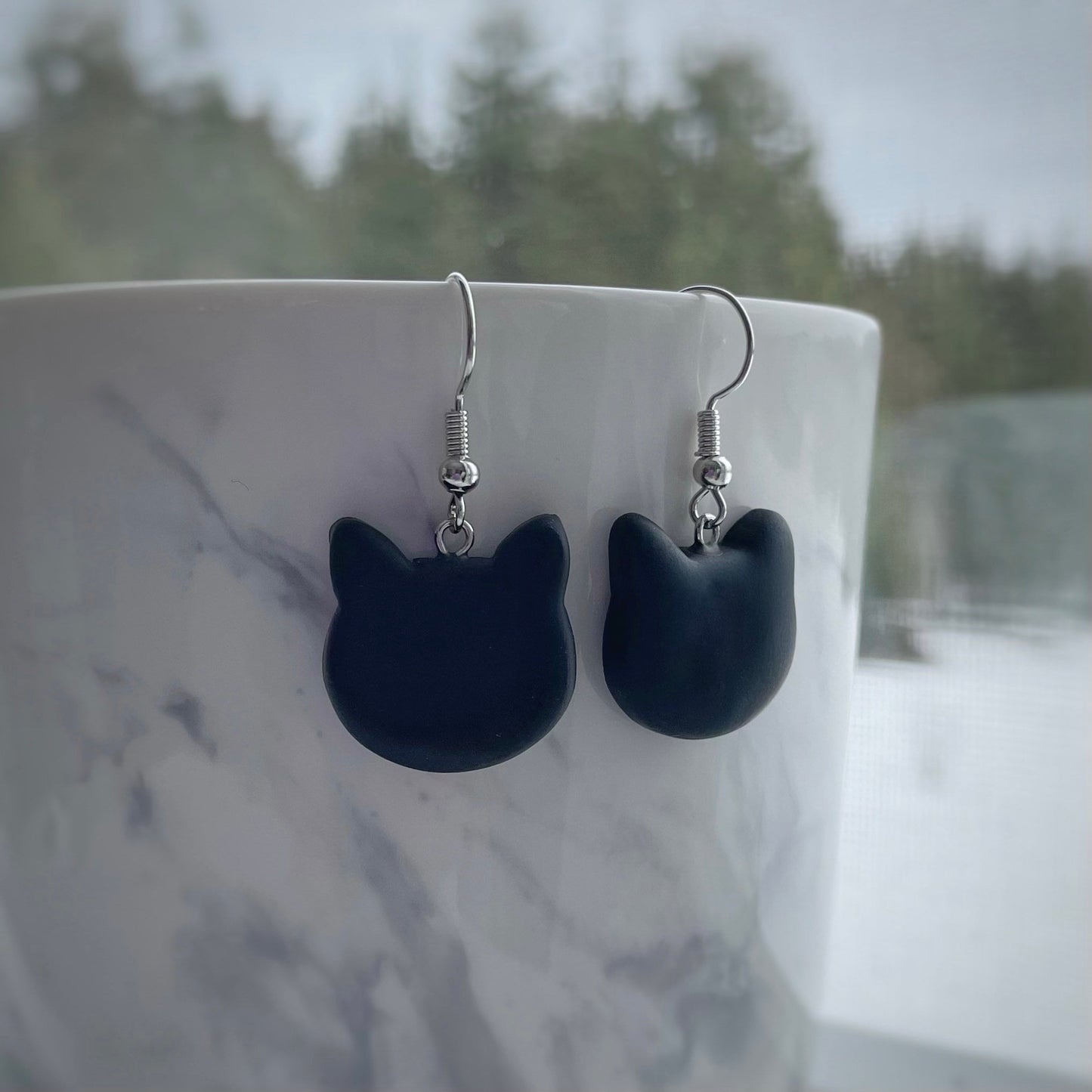 Black Cat Earrings from Impressions with Clay | Polymer Clay