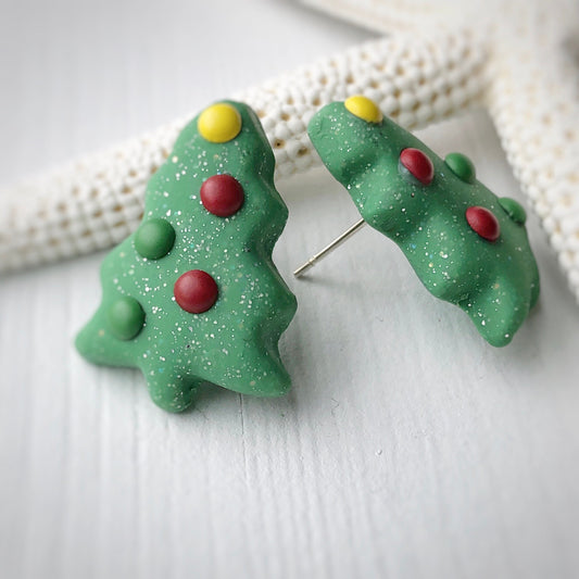 Decorated Christmas Tree Stud Earrings, IWC Earrings