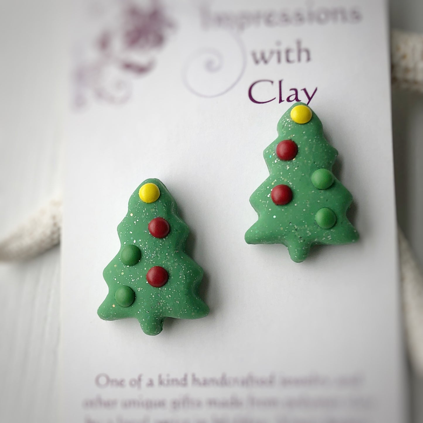Decorated Christmas Tree Stud Earrings, IWC Earrings