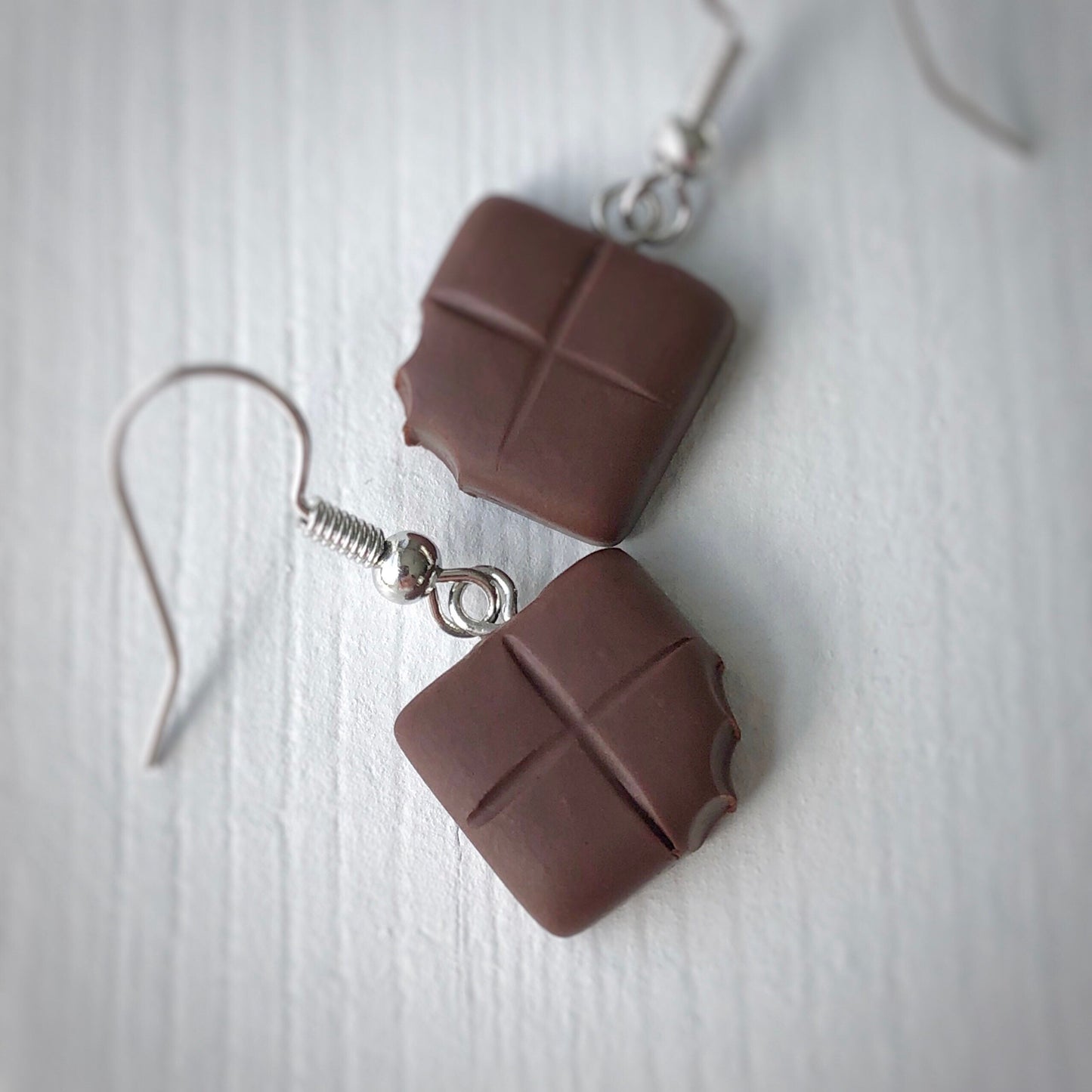 Christmas Easter Chocolate Square Small Drop Earrings