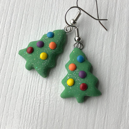 Decorated Christmas Tree Earrings, IWC Earrings