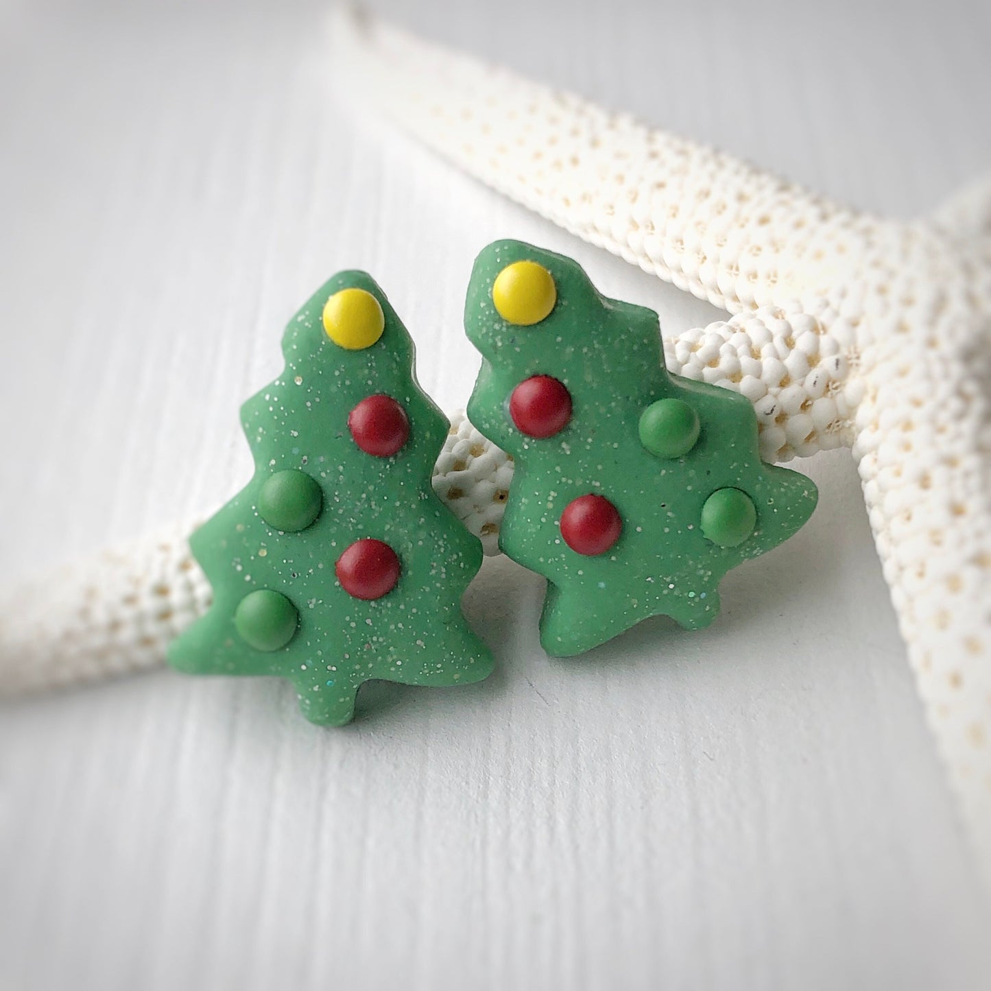 Decorated Christmas Tree Stud Earrings, IWC Earrings
