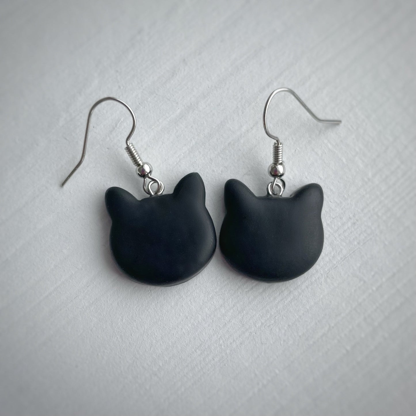 Black Cat Earrings from Impressions with Clay | Polymer Clay